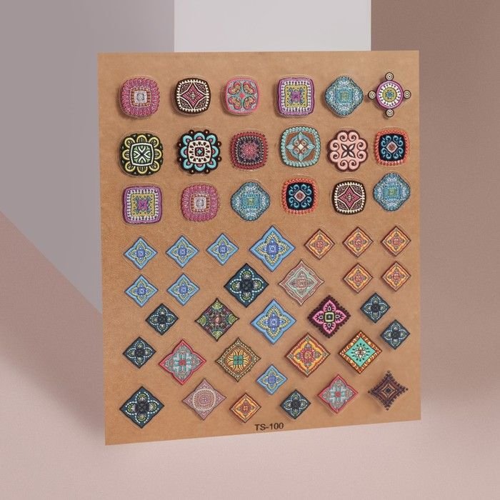 Nail stickers “Mosaic”, voluminous, multi-colored