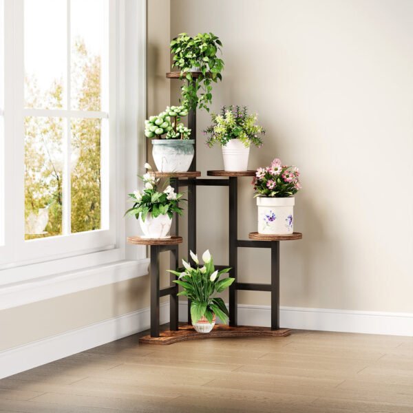 Corner Plant Stand Indoor, 6 Tiered Plant Shelf Flower Stand