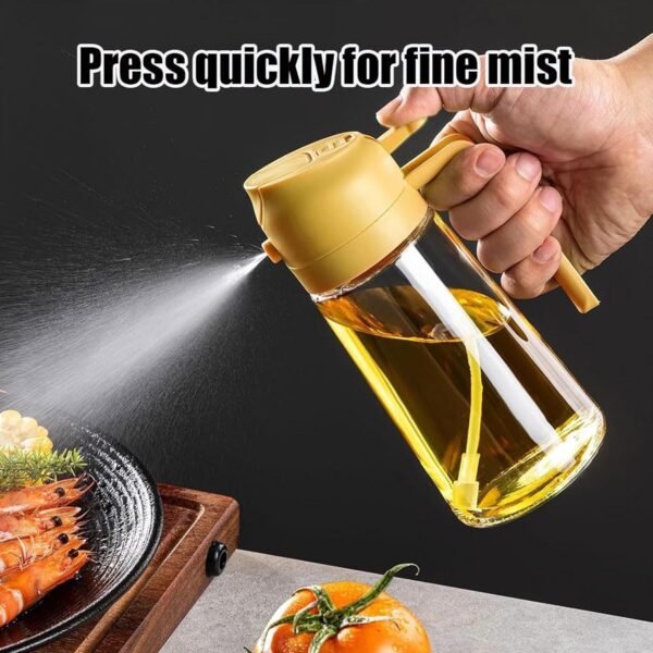 Grill BBQ 2 In 1 Glass Oil Sprayer Dispenser Spray Pour 16oz/470ml Glass Oil Spray Bottle With Pourer Food-grade