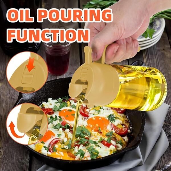 Grill BBQ 2 In 1 Glass Oil Sprayer Dispenser Spray Pour 16oz/470ml Glass Oil Spray Bottle With Pourer Food-grade