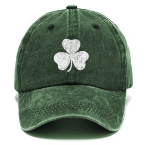 St. Patrick's Day Lucky You Shamrock Washed Cotton Sun Hat Vintage Outdoor Casual Cap