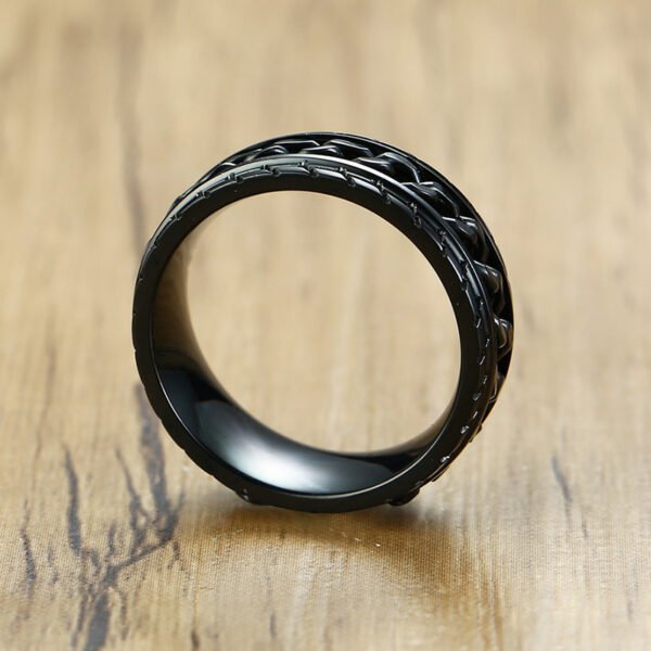 Techwear Stainless Steel Movable Chain Ring