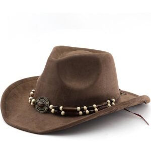 Unisex Western Cowboy Outdoor Suede Felt Hat Sun Protection Hat